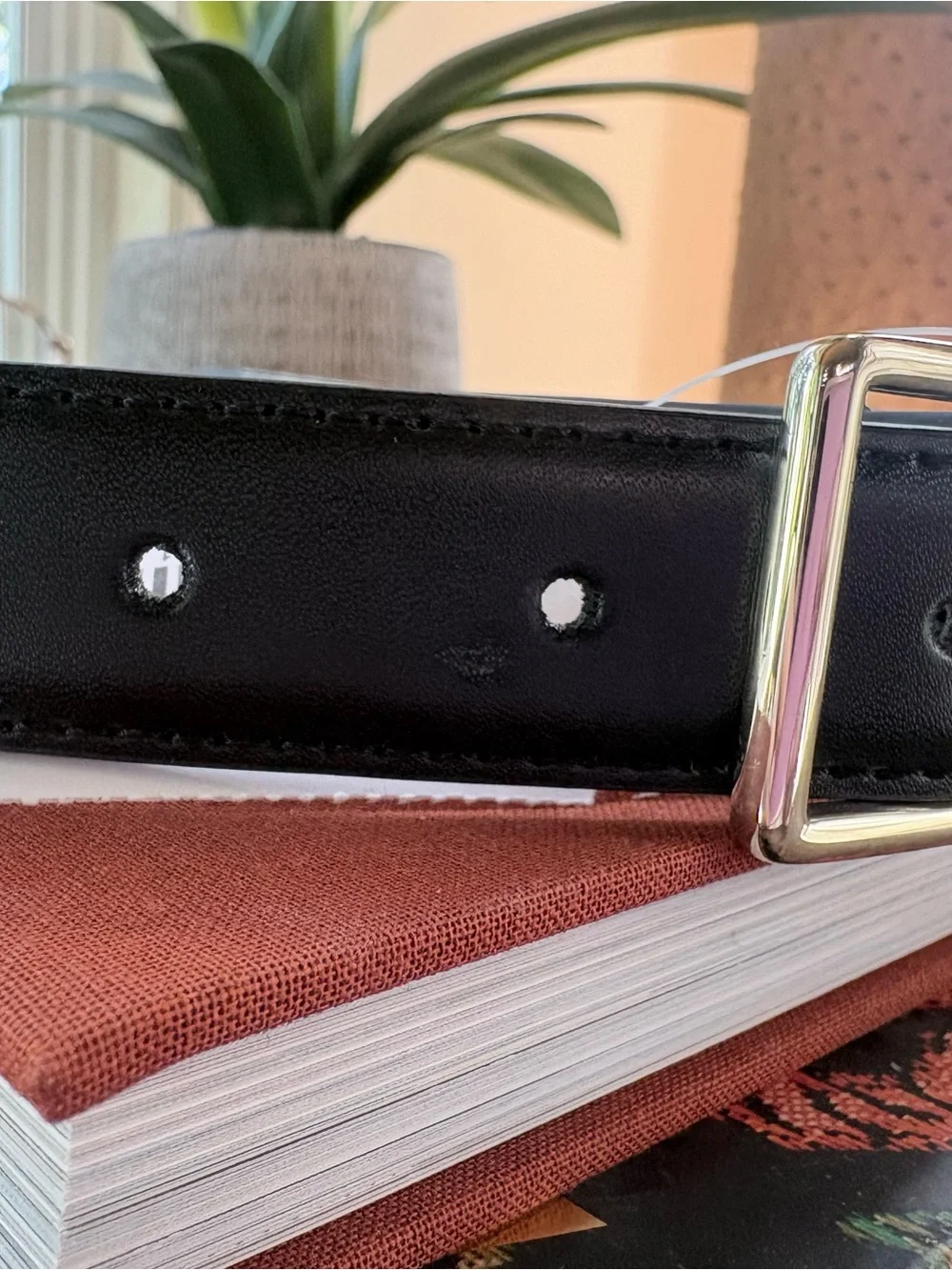 Kate Spade New York Black Leather Belt Gold Spade Logo NWT S/M